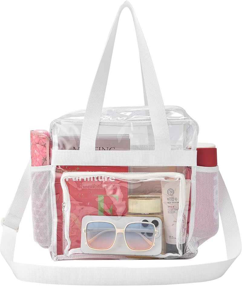 Busiuw Clear Bag for Stadium Events 12x12x6, Clear Bag Clear Tote Bag with Reinforced Straps for Sporting Events Travel - Image 2